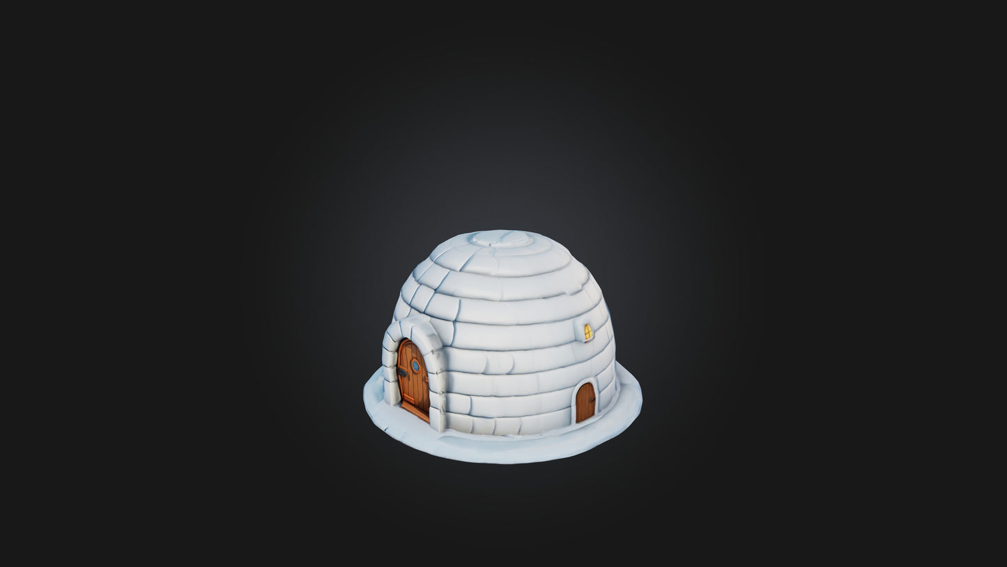 3D model Cartoon Igloo VR / AR / low-poly