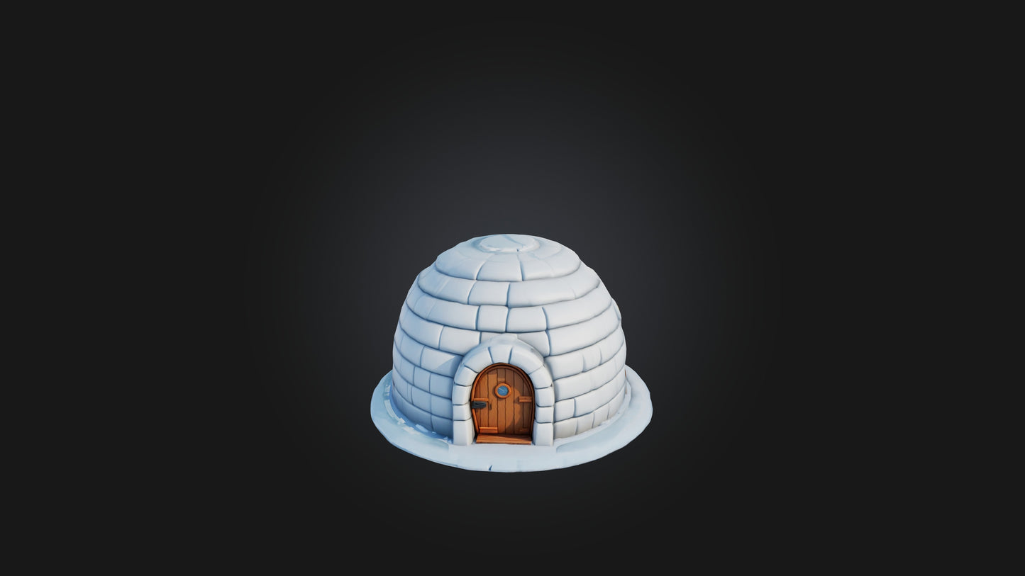 3D model Cartoon Igloo VR / AR / low-poly