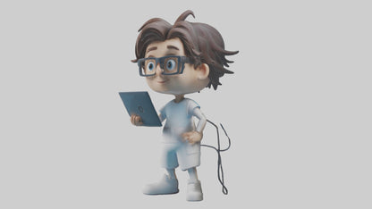 Cartoon IT Specialist model 2 3D model