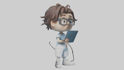 Cartoon IT Specialist model 2 3D model
