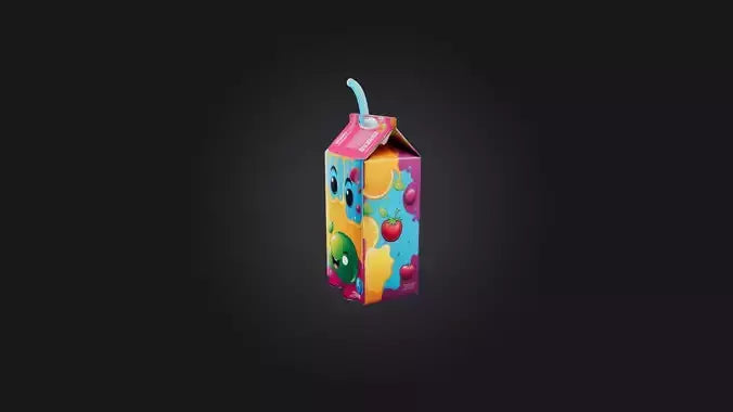 Cartoon Juice Box 3D model