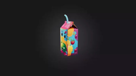 Cartoon Juice Box 3D model