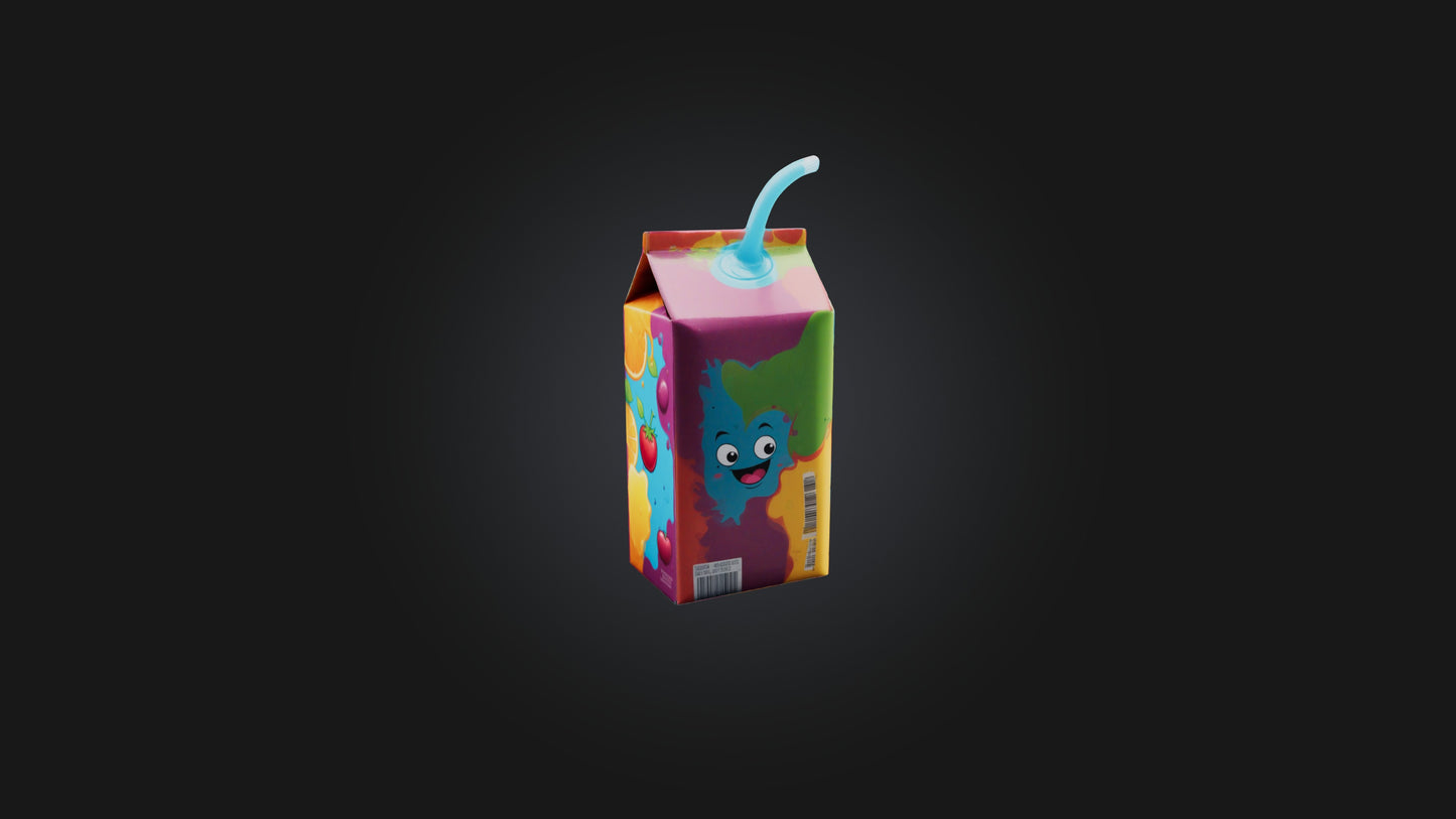 Cartoon Juice Box 3D model