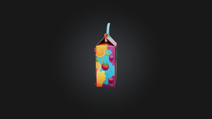 Cartoon Juice Box 3D model