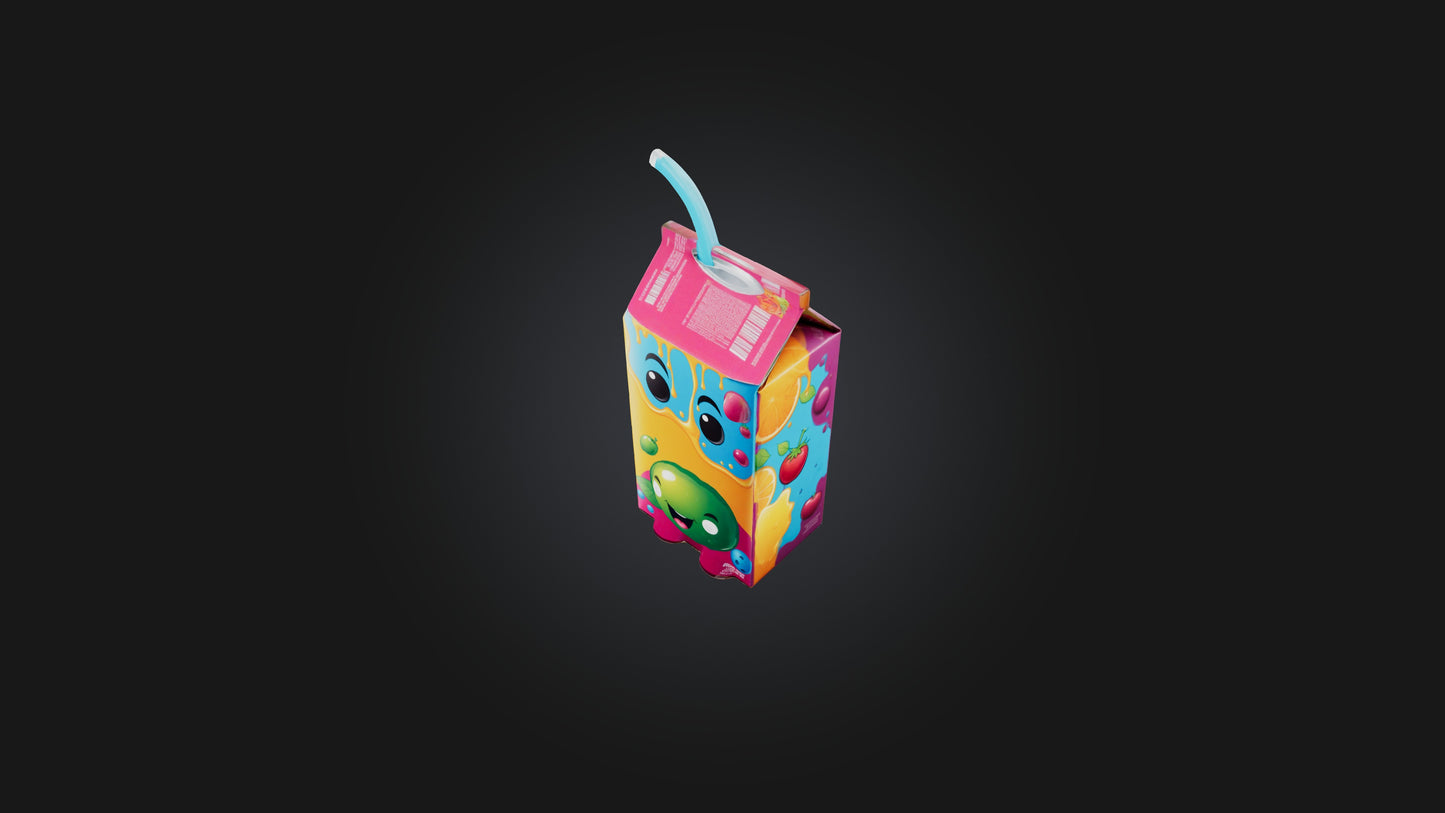Cartoon Juice Box 3D model