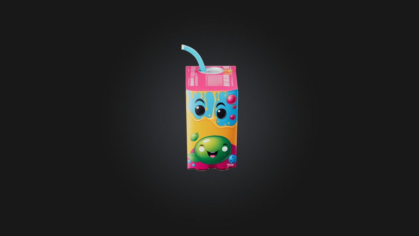 Cartoon Juice Box 3D model
