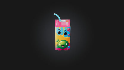 Cartoon Juice Box 3D model
