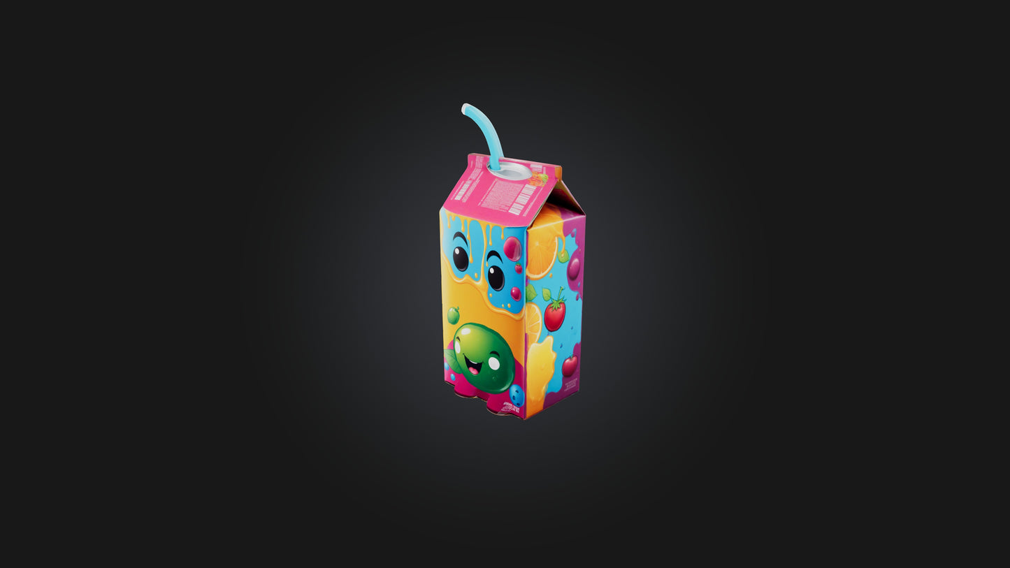 Cartoon Juice Box 3D model