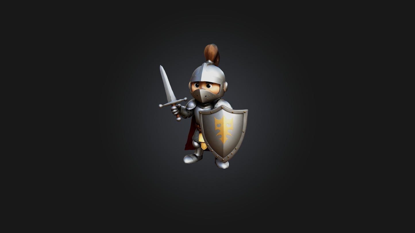 Cartoon Knight 3D model