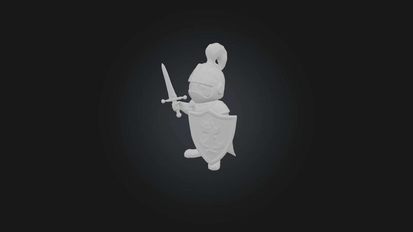 Cartoon Knight 3D model