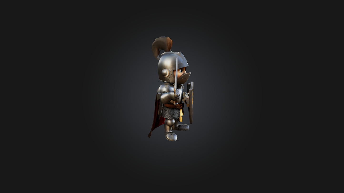 Cartoon Knight 3D model