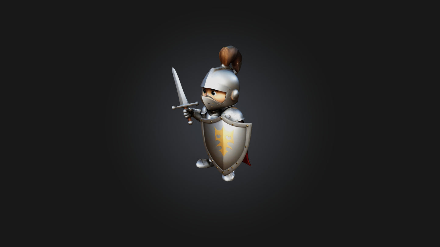 Cartoon Knight 3D model