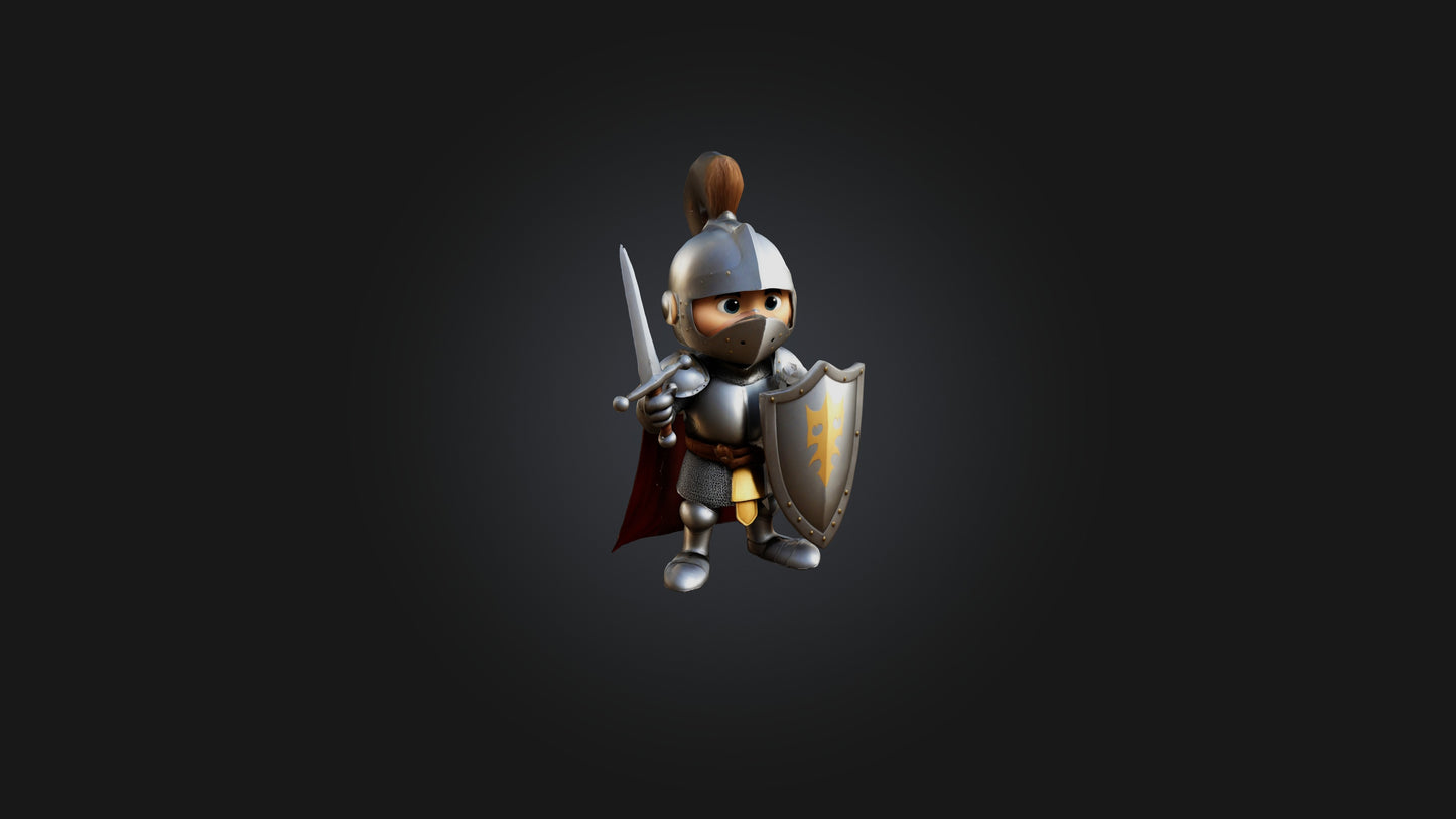 Cartoon Knight 3D model