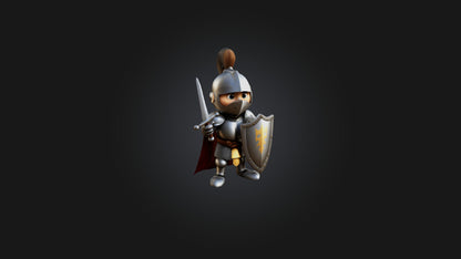 Cartoon Knight 3D model