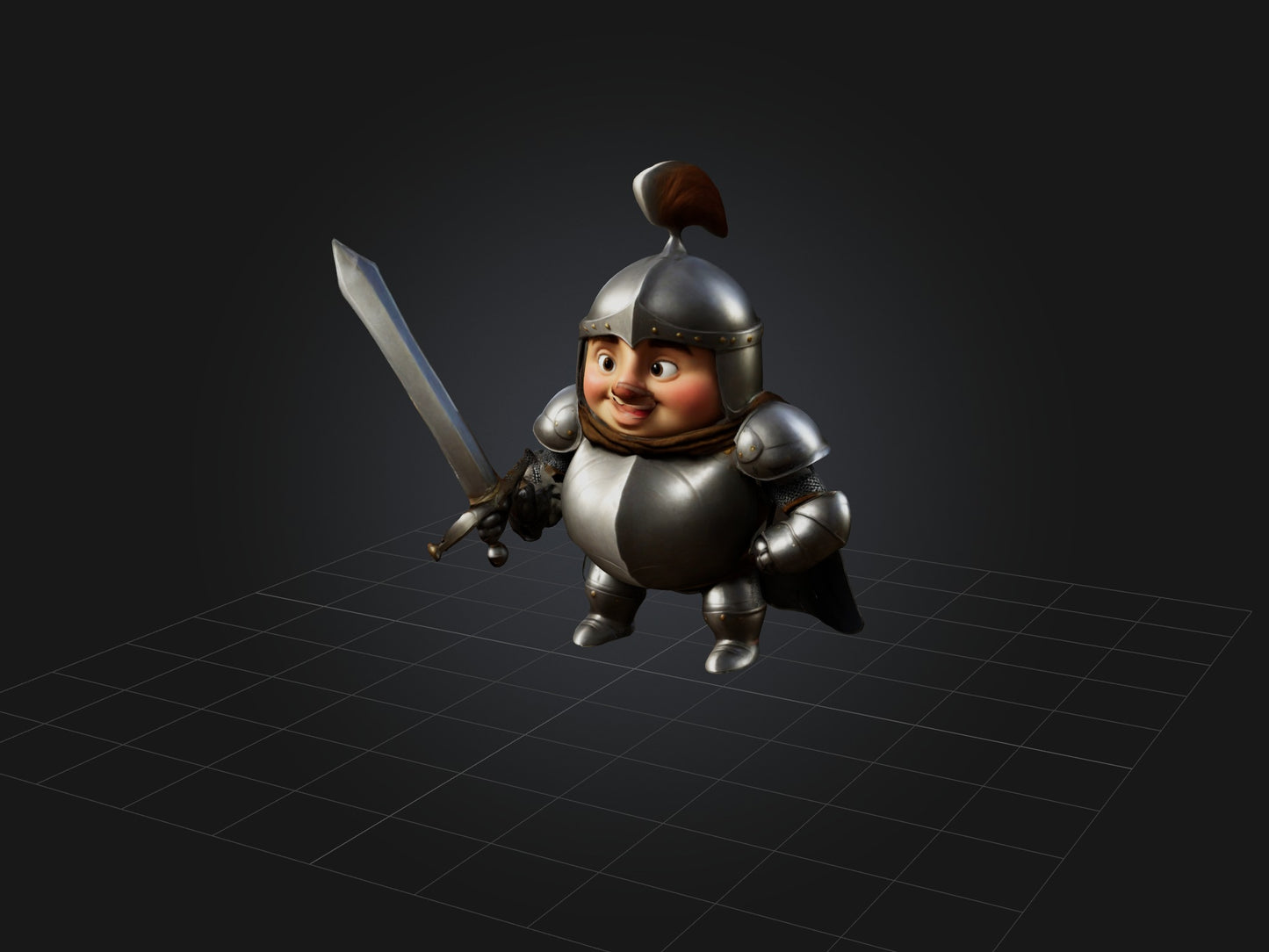 3D model Cartoon Knight VR / AR / low-poly