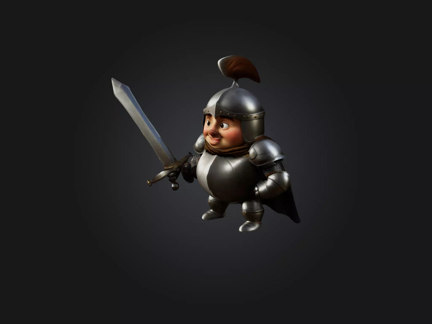 3D model Cartoon Knight VR / AR / low-poly