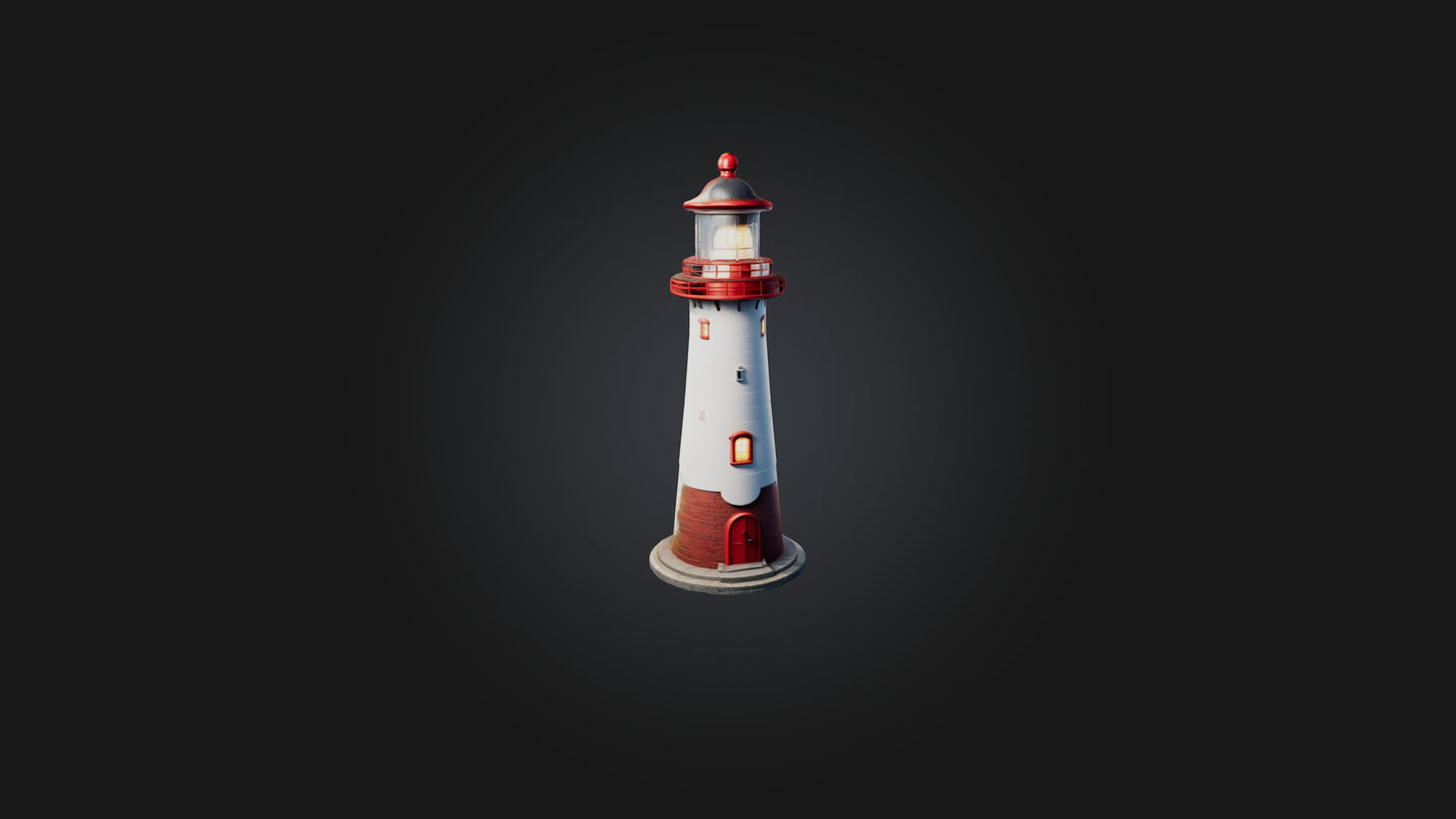 Cartoon Lighthouse 3D model