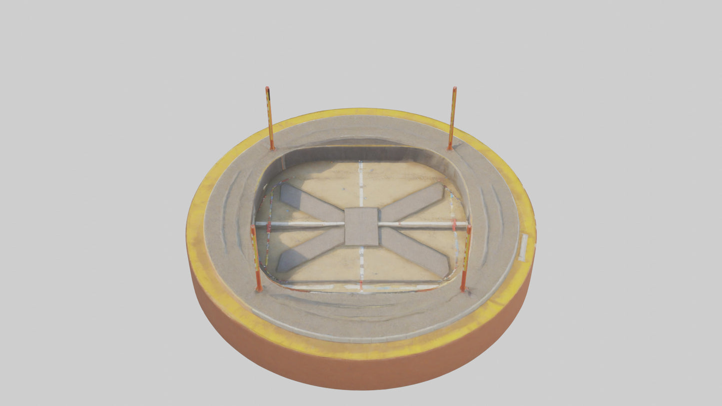 Cartoon Long Jump Pit model 3D model