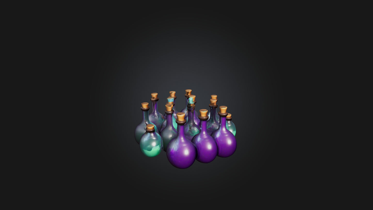 Cartoon Magic Potions 3D model