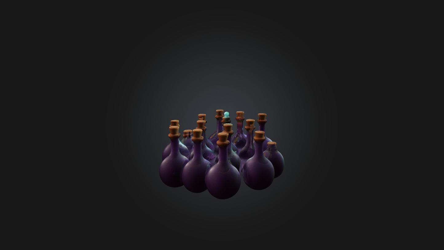 Cartoon Magic Potions 3D model