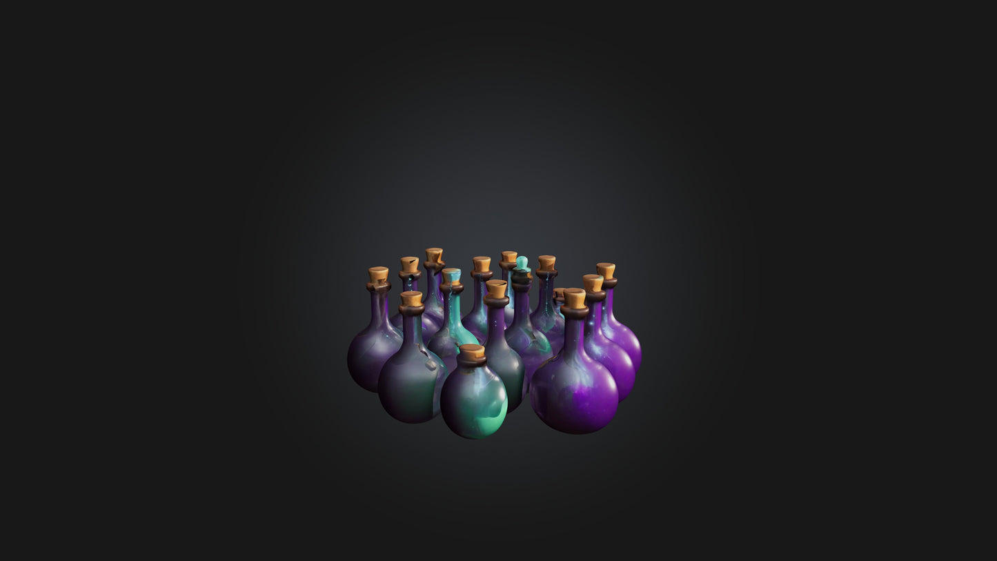 Cartoon Magic Potions 3D model