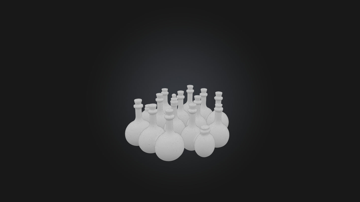 Cartoon Magic Potions 3D model