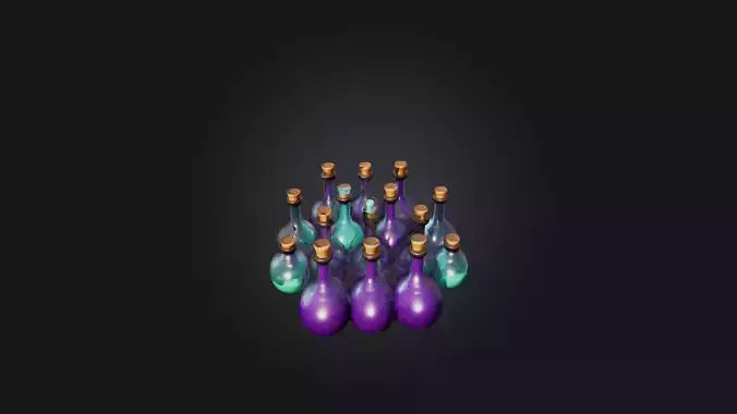 Cartoon Magic Potions 3D model