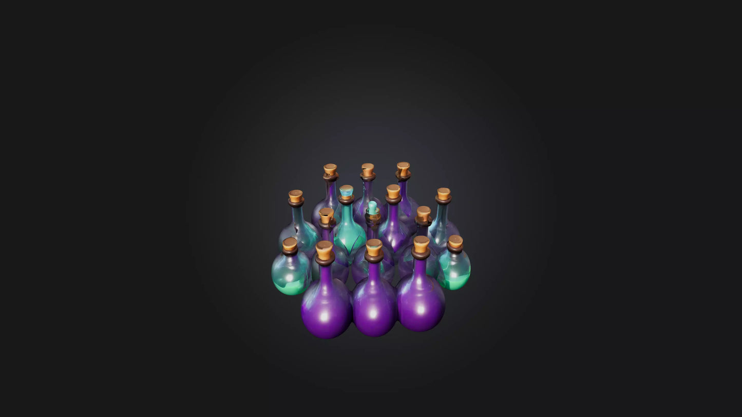 Cartoon Magic Potions 3D model