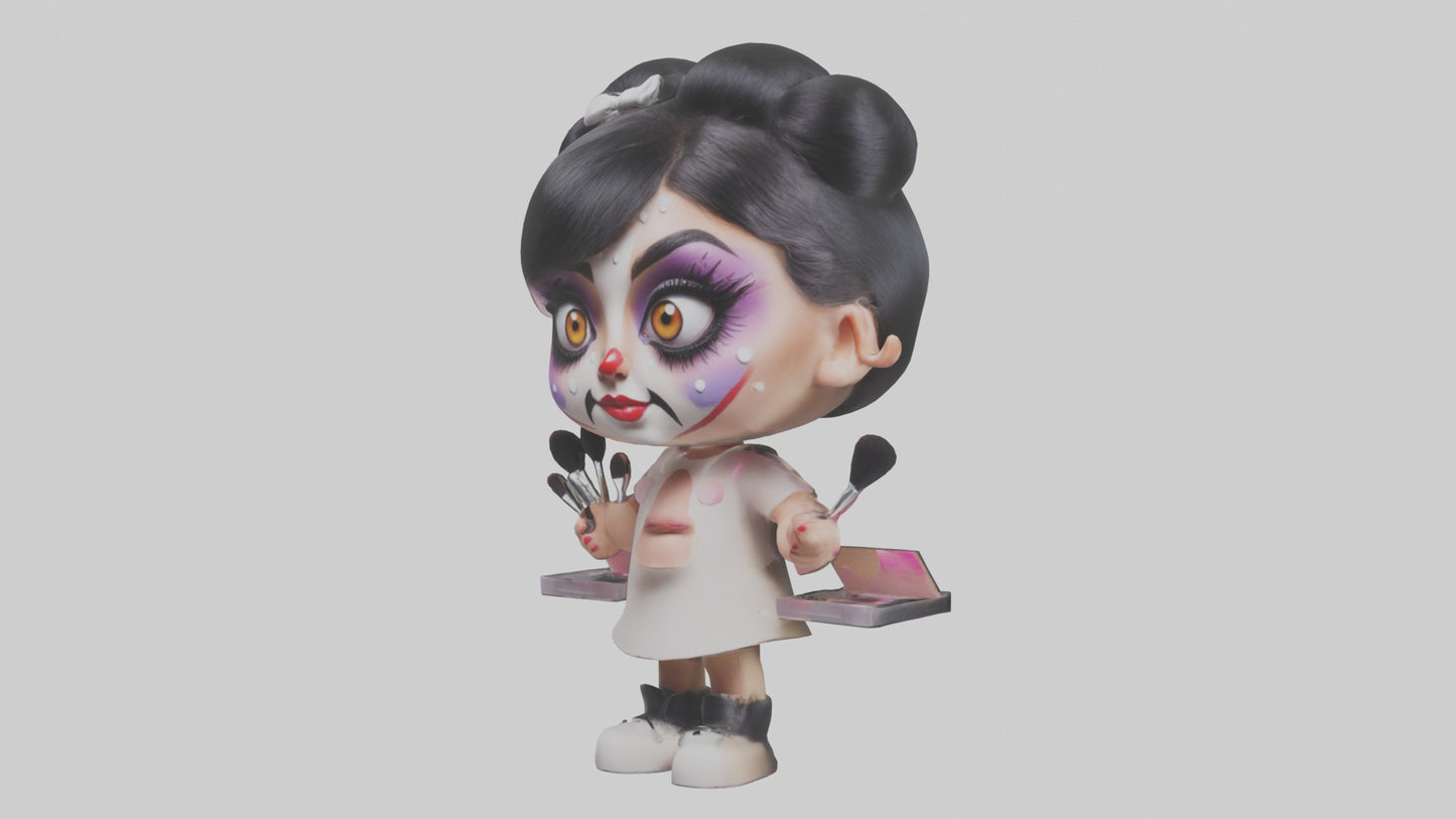 Cartoon Makeup Artist model 2 3D model