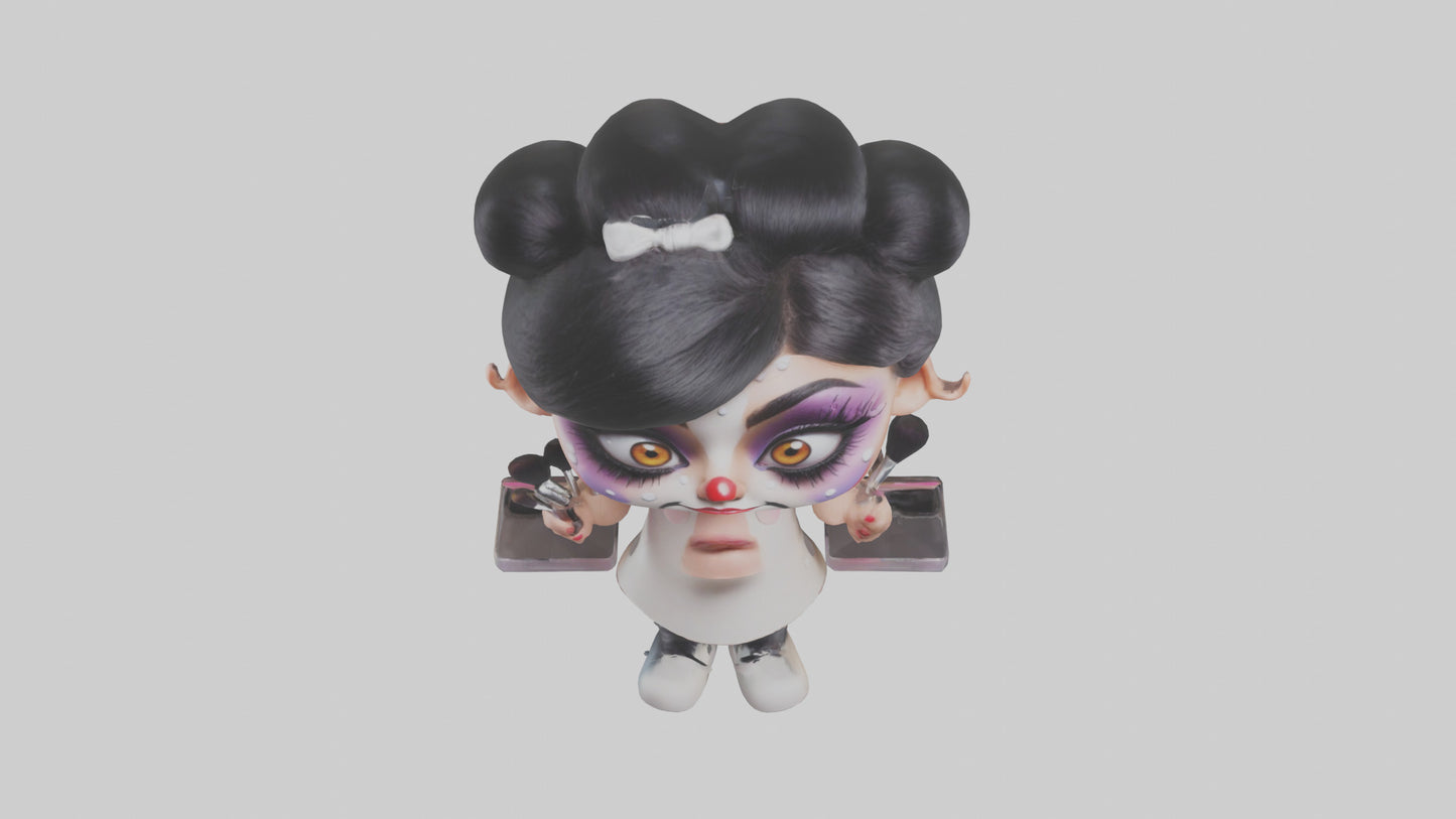 Cartoon Makeup Artist model 2 3D model