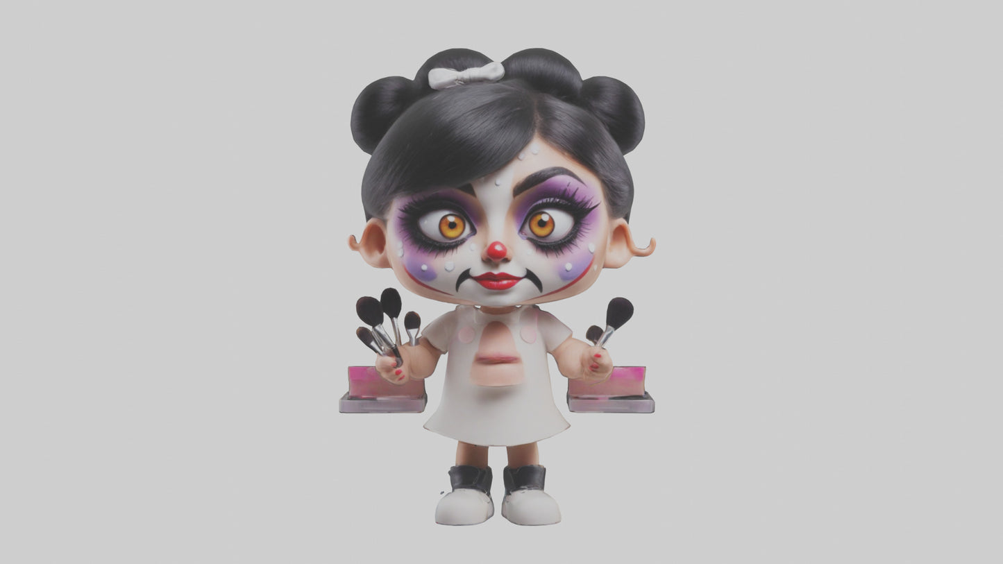 Cartoon Makeup Artist model 2 3D model