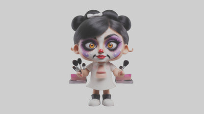 Cartoon Makeup Artist model 2 3D model