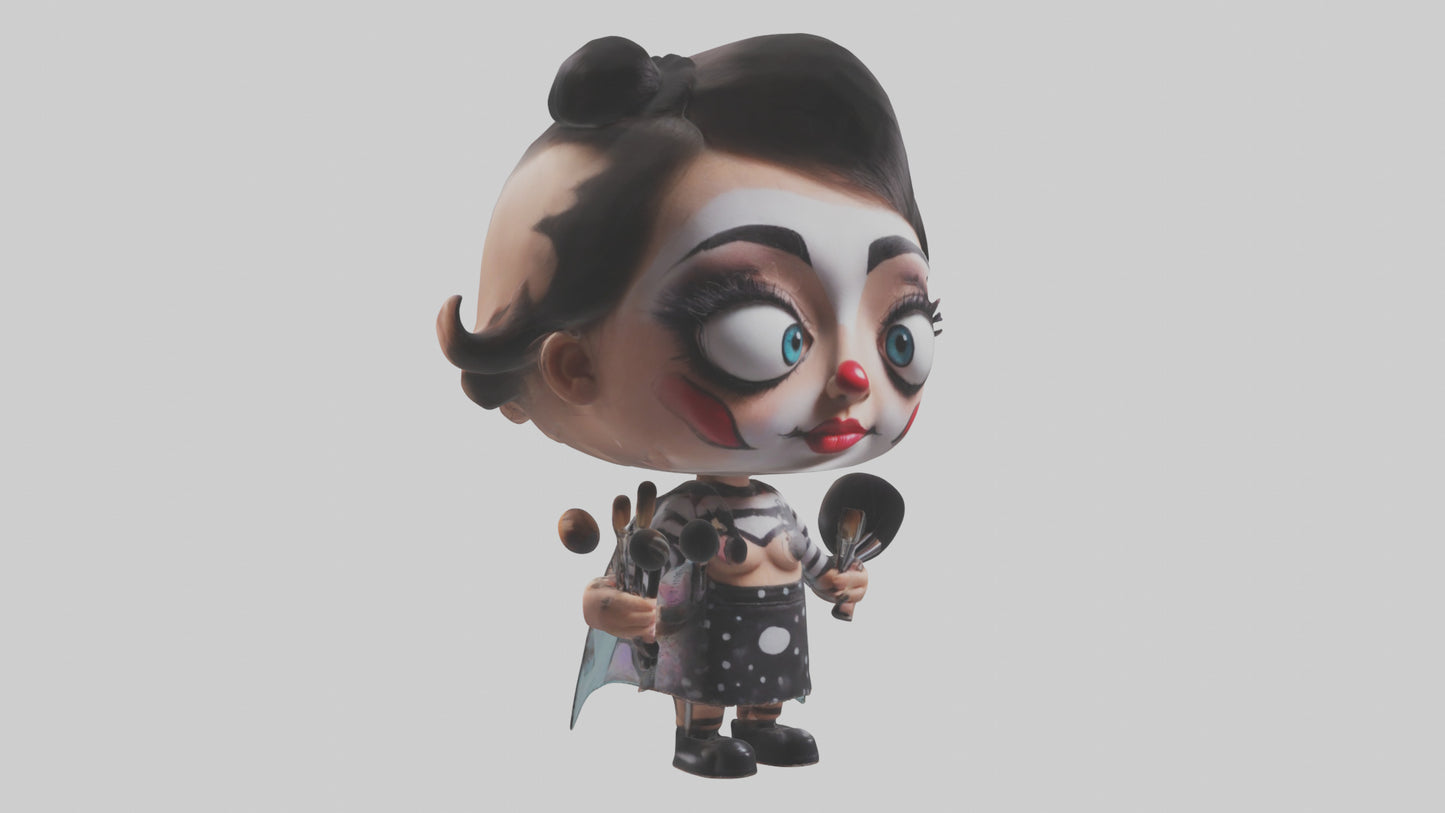 Cartoon Makeup Artist model 3D model