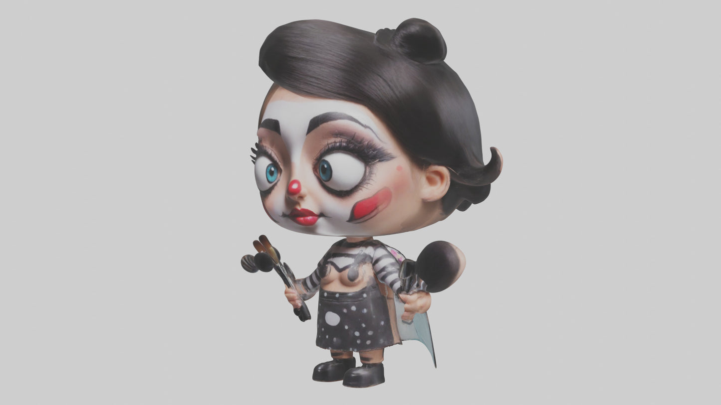 Cartoon Makeup Artist model 3D model