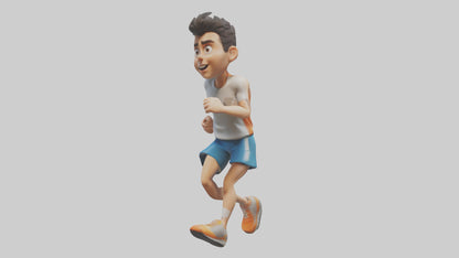 Cartoon Marathon Runner model 3D model