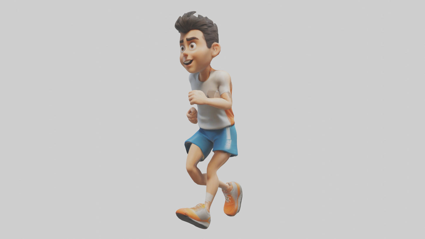 Cartoon Marathon Runner model 3D model