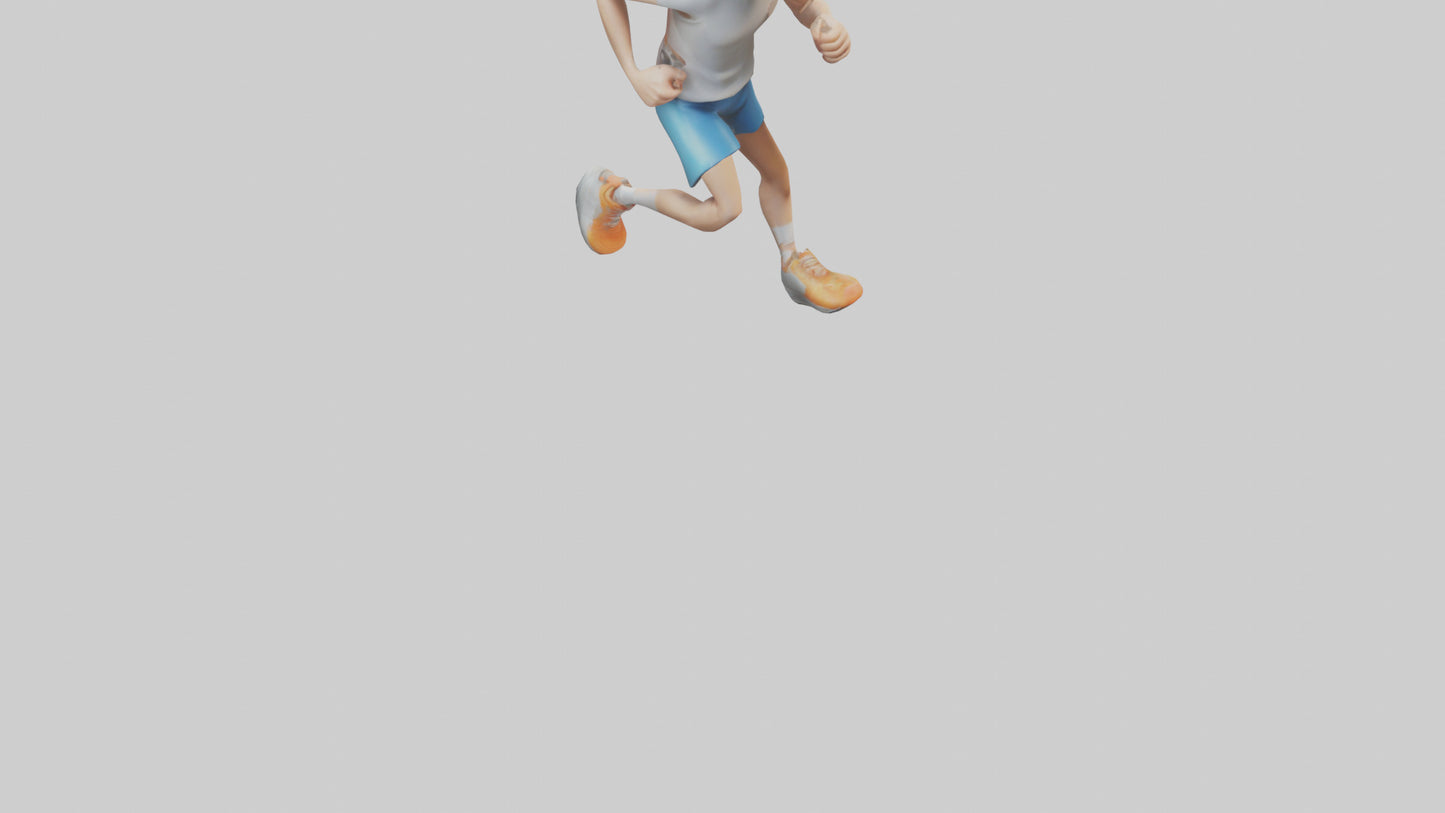 Cartoon Marathon Runner model 3D model