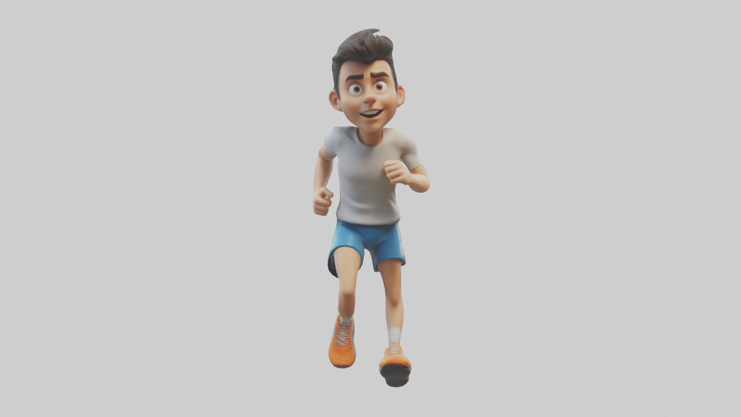 Cartoon Marathon Runner model 3D model