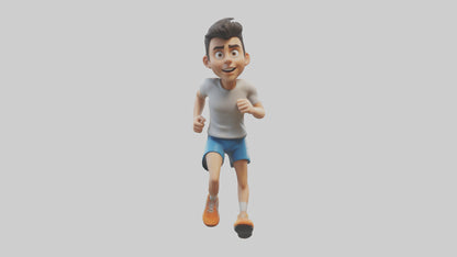 Cartoon Marathon Runner model 3D model