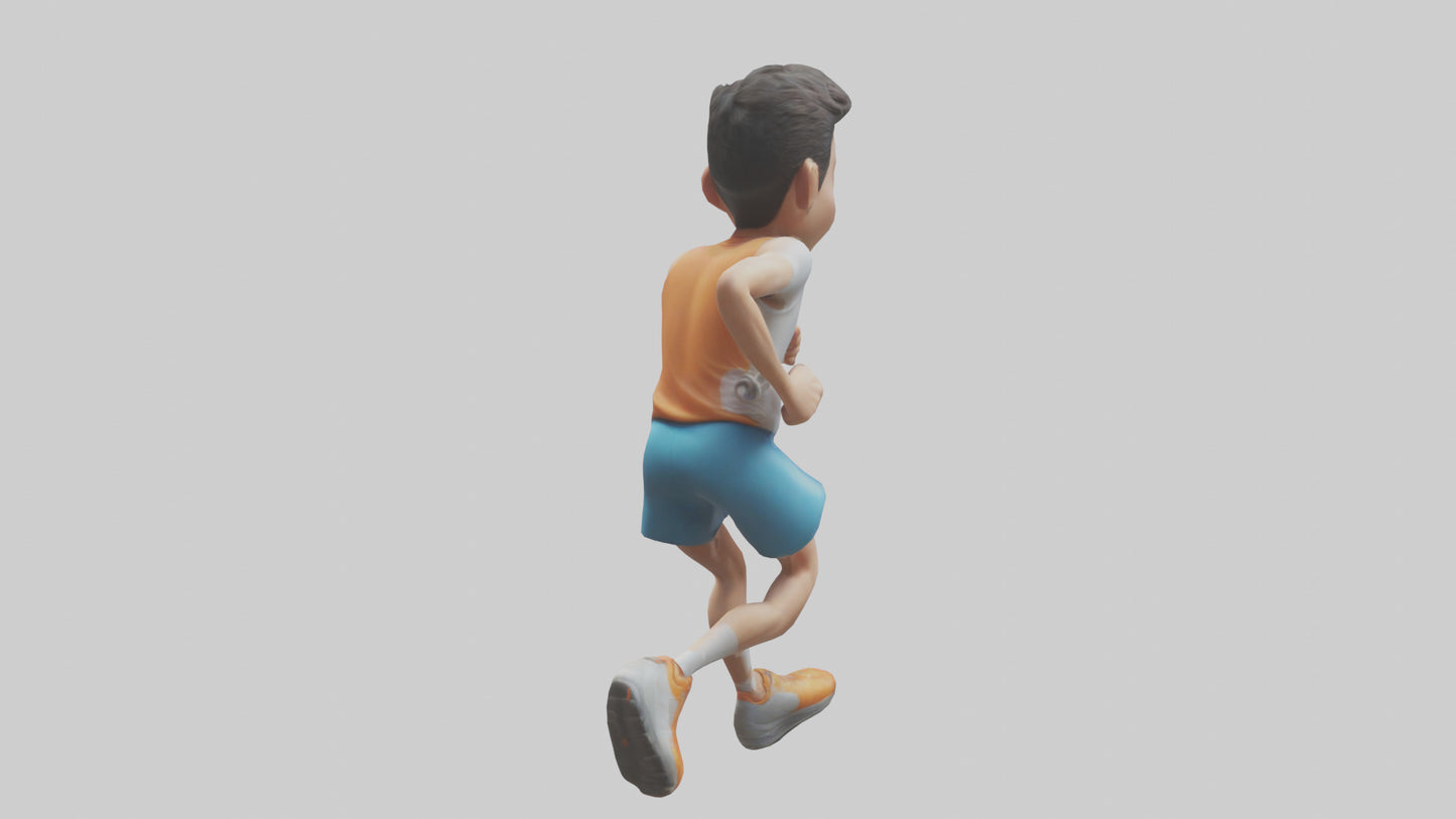 Cartoon Marathon Runner model 3D model