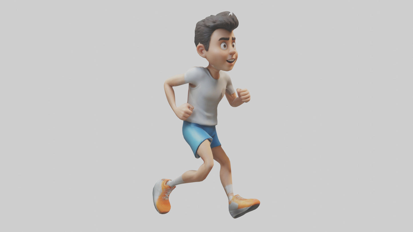 Cartoon Marathon Runner model 3D model