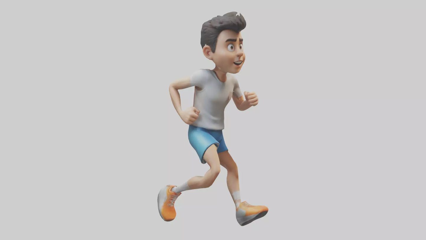 Cartoon Marathon Runner model 3D model