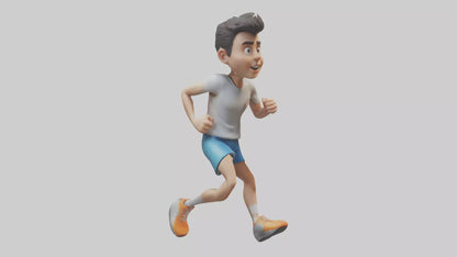 Cartoon Marathon Runner model 3D model