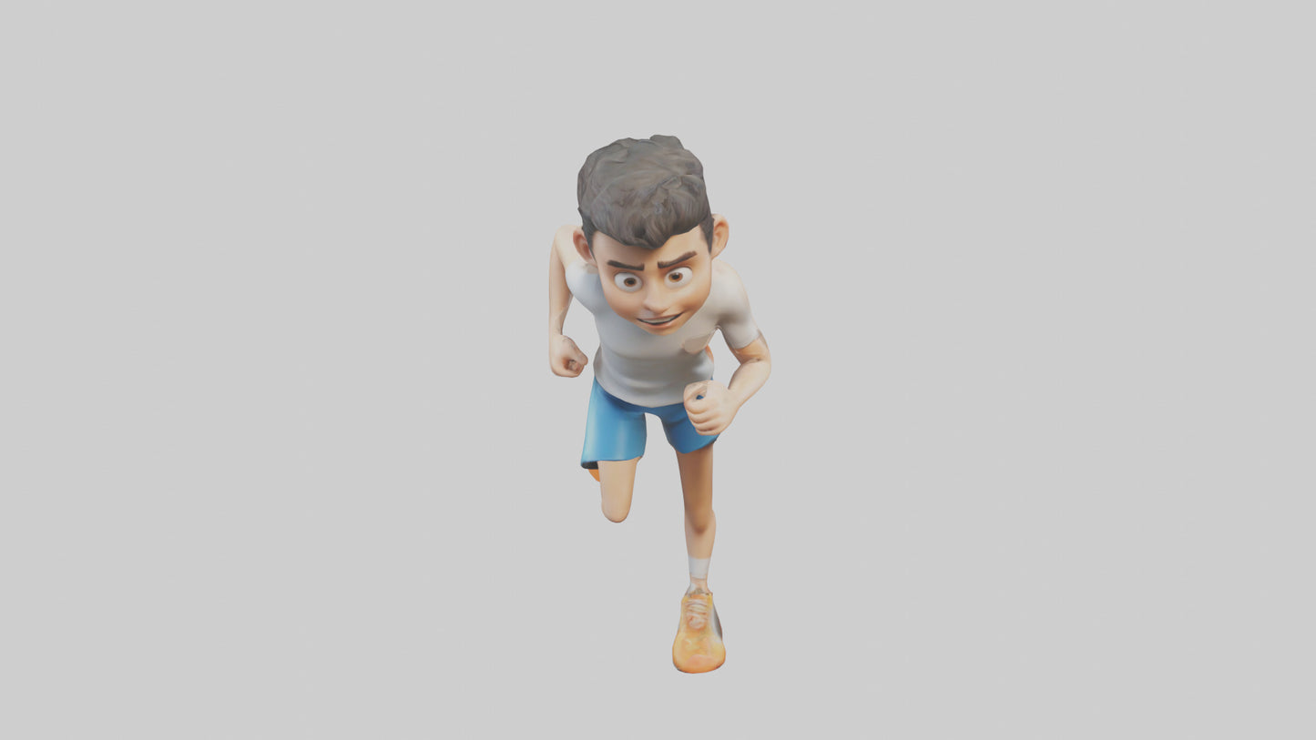 Cartoon Marathon Runner model 3D model