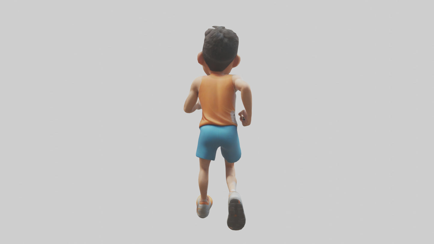 Cartoon Marathon Runner model 3D model