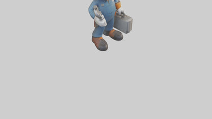 Cartoon Mechanic Assistant model 3D model