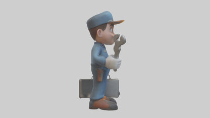Cartoon Mechanic Assistant model 3D model
