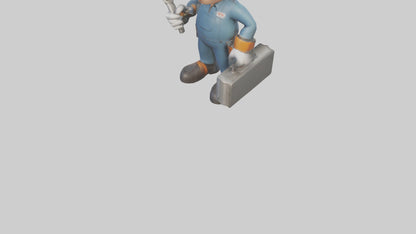 Cartoon Mechanic Assistant model 3D model