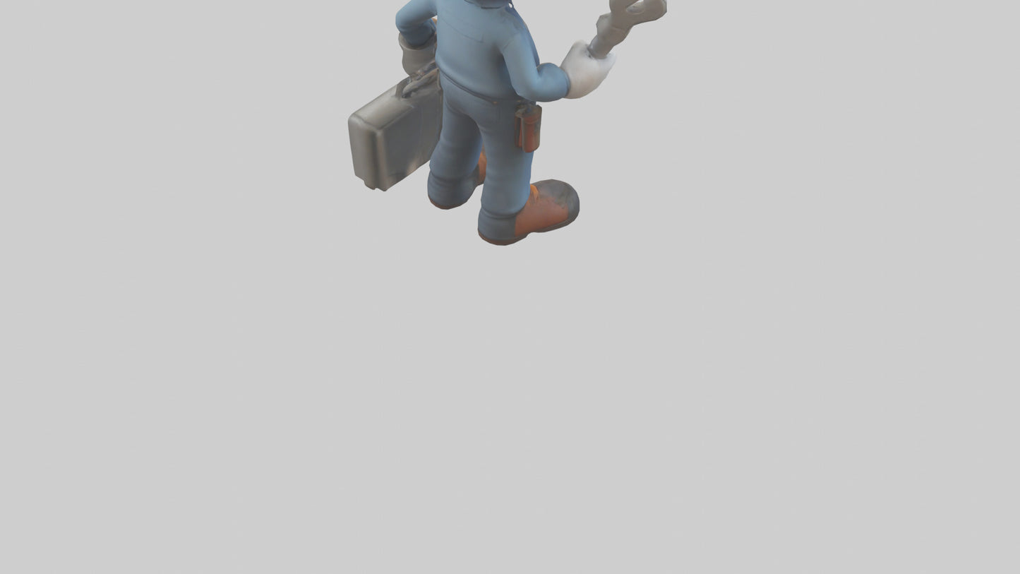 Cartoon Mechanic Assistant model 3D model