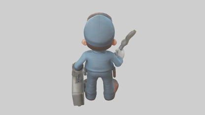 Cartoon Mechanic Assistant model 3D model
